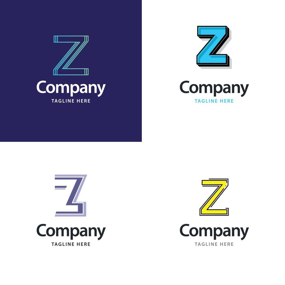 diseño de paquete de logotipo grande de letra z diseño de logotipos modernos y creativos para su negocio vector