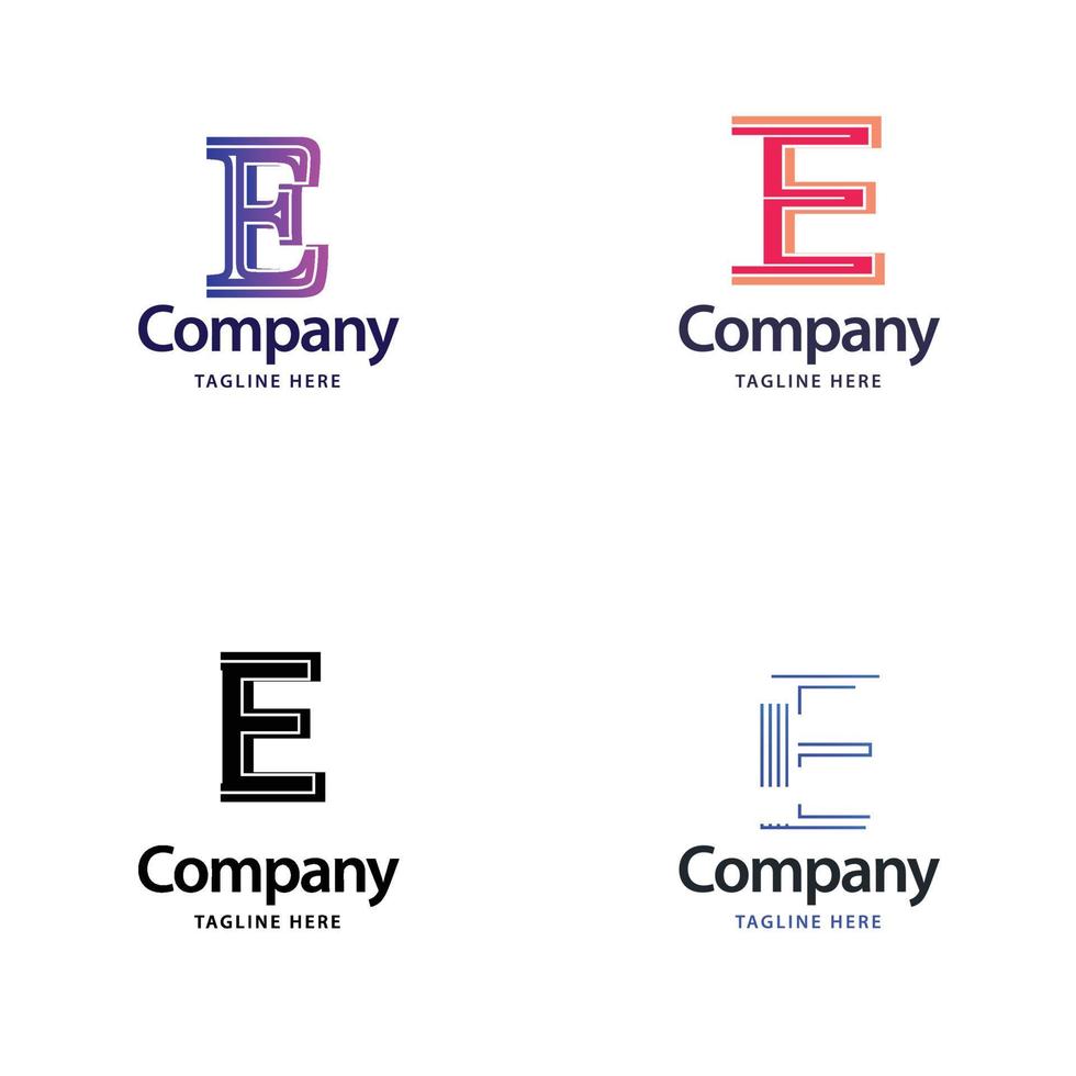 Letter E Big Logo Pack Design Creative Modern logos design for your business vector