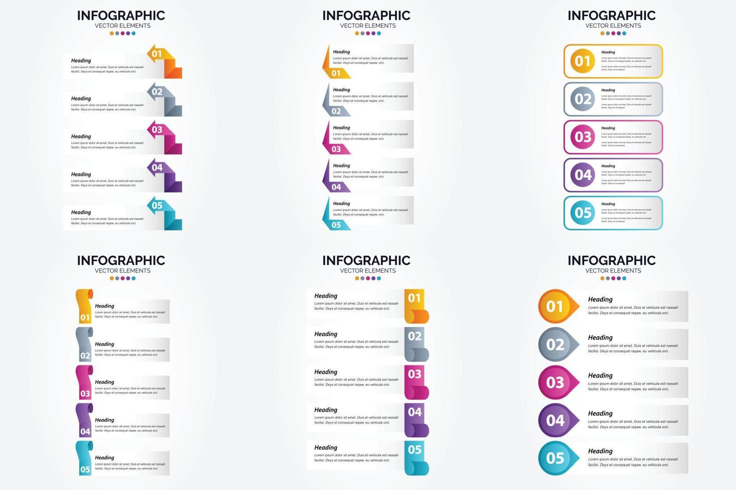 ilustración vectorial infografía conjunto de diseño plano para folleto publicitario y revista vector