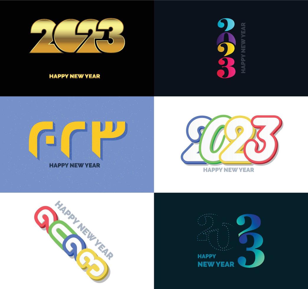 Big Set of 2023 Happy New Year logo text design 2023 number design template vector