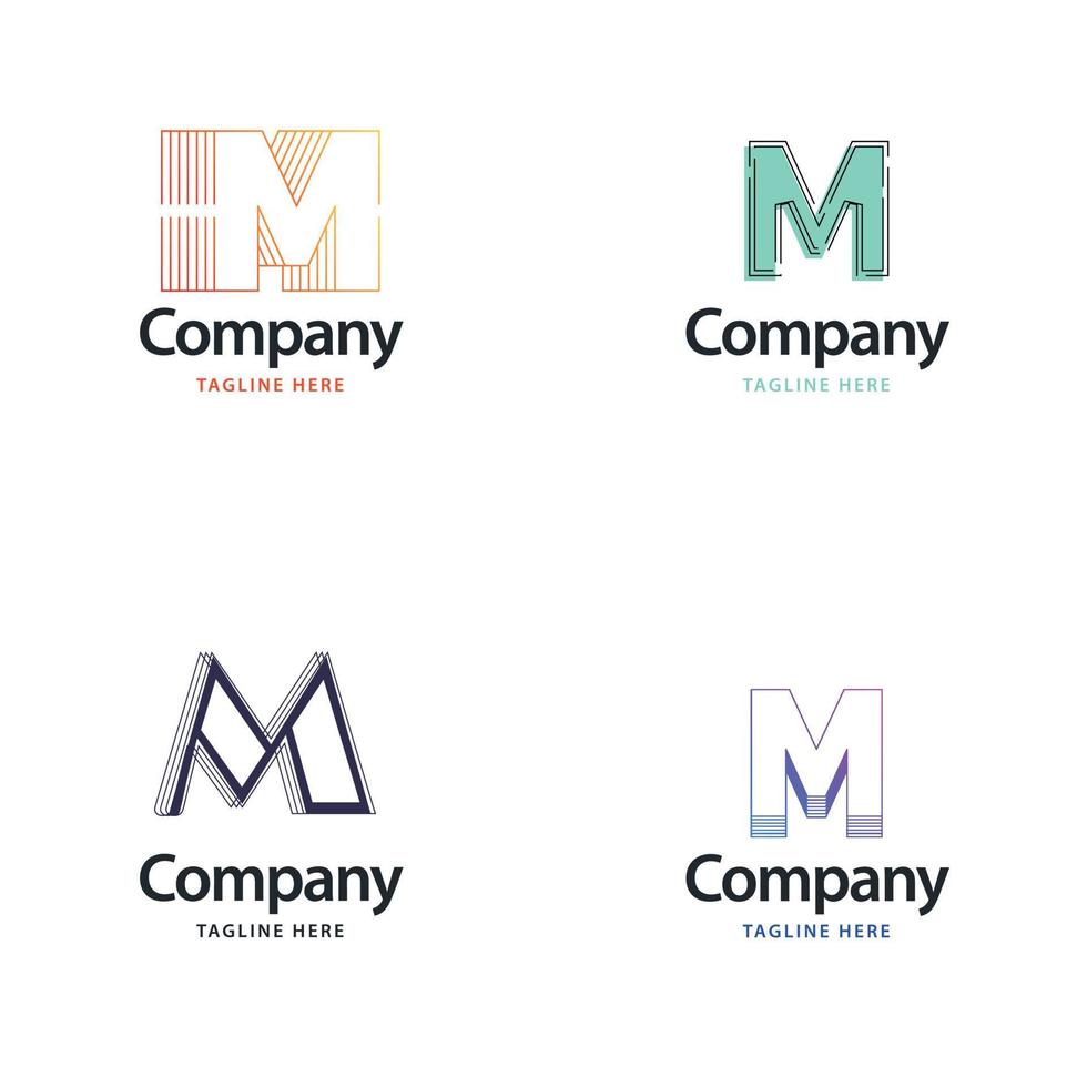 Letter M Big Logo Pack Design Creative Modern logos design for your business vector