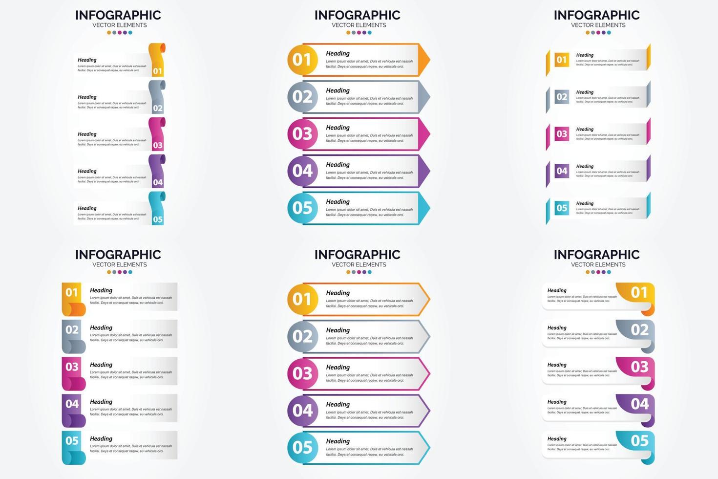 ilustración vectorial infografía conjunto de diseño plano para folleto publicitario y revista vector