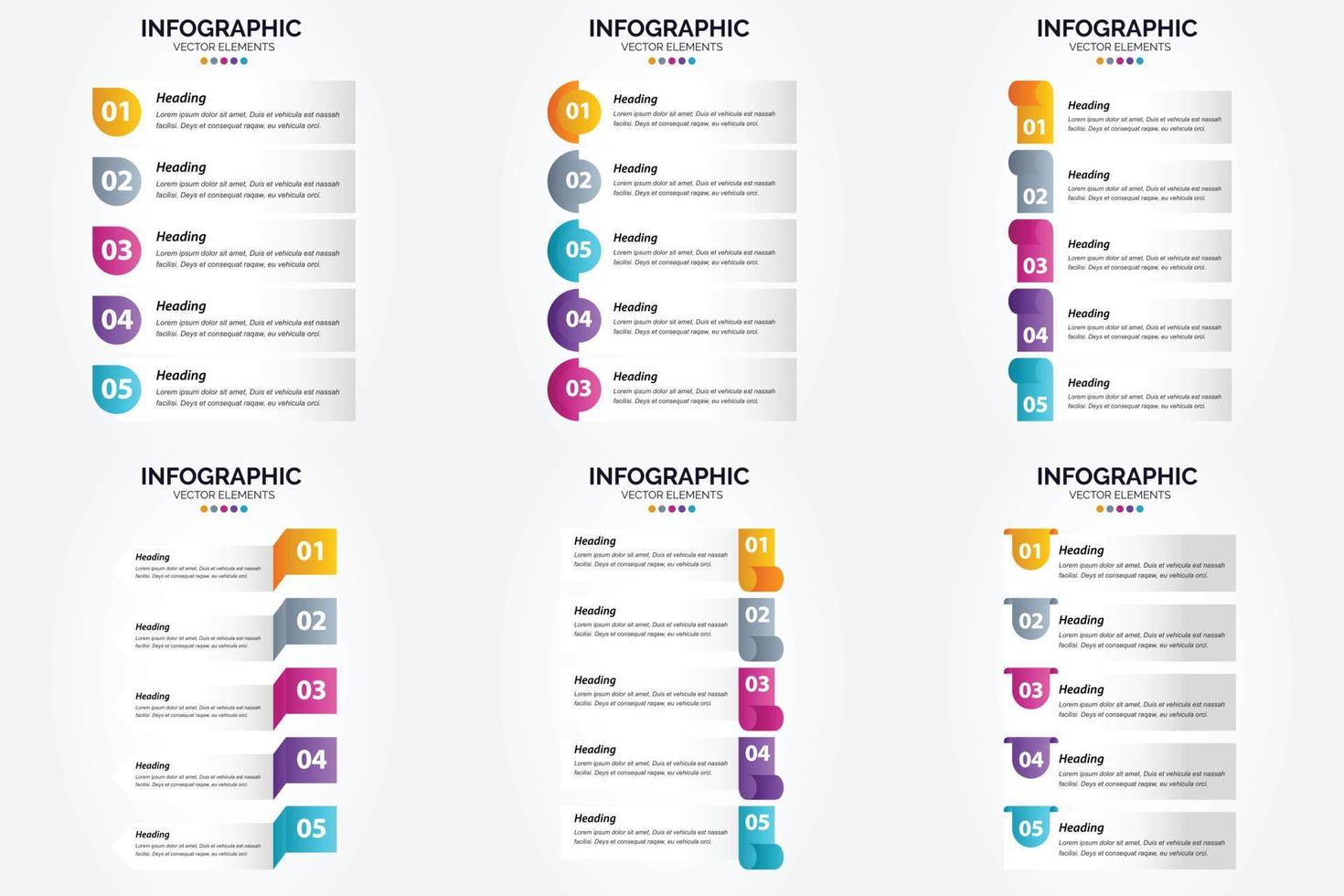 ilustración vectorial infografía conjunto de diseño plano para folleto publicitario y revista vector