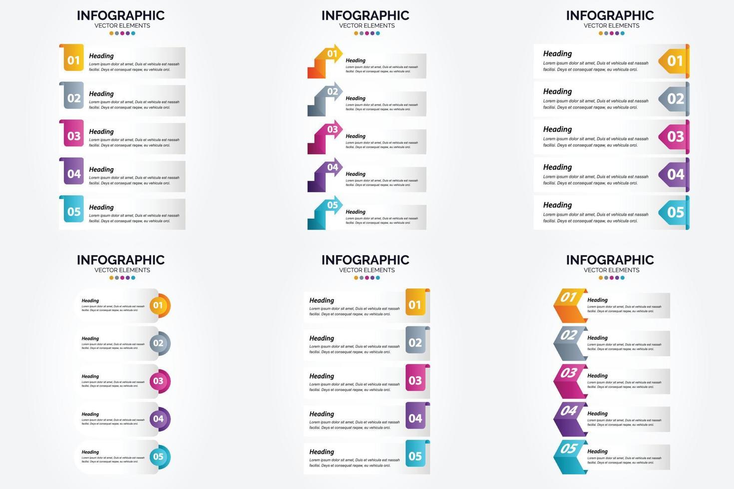 ilustración vectorial infografía conjunto de diseño plano para folleto publicitario y revista vector