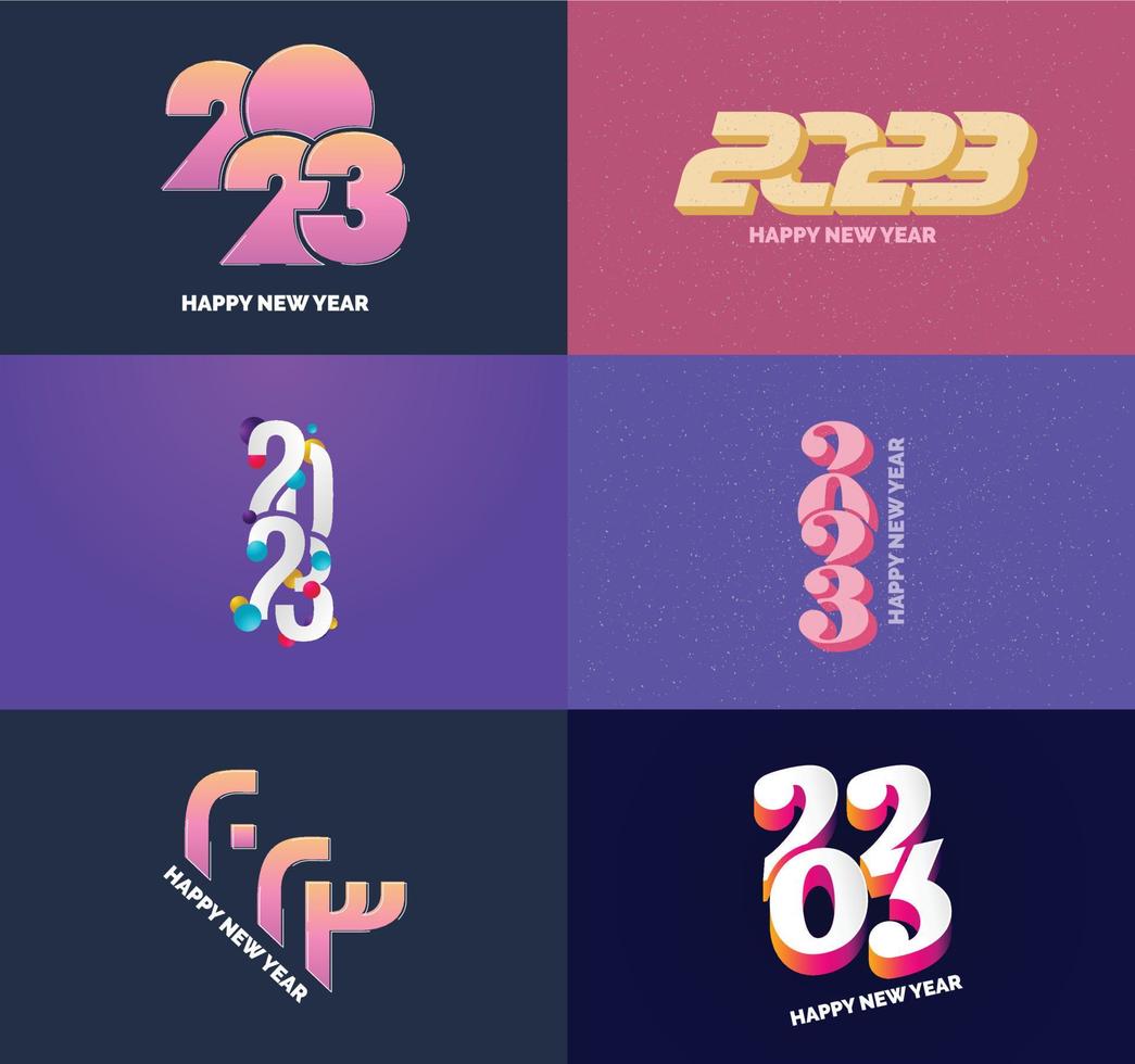 Big Set of 2023 Happy New Year logo text design 2023 number design template vector
