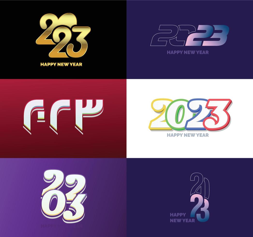 Big Set of 2023 Happy New Year logo text design 2023 number design template vector