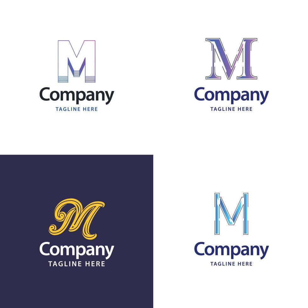 Letter M Big Logo Pack Design Creative Modern logos design for your business vector