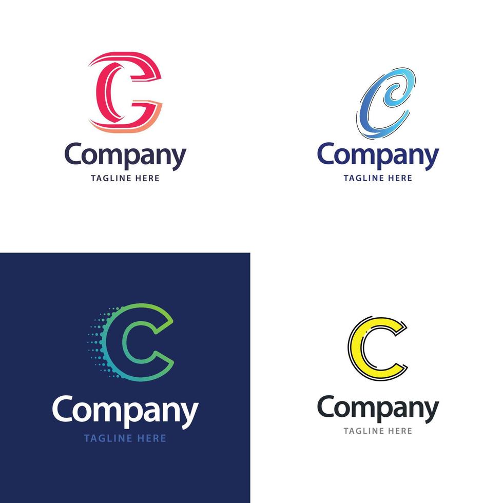 Letter C Big Logo Pack Design Creative Modern logos design for your business vector