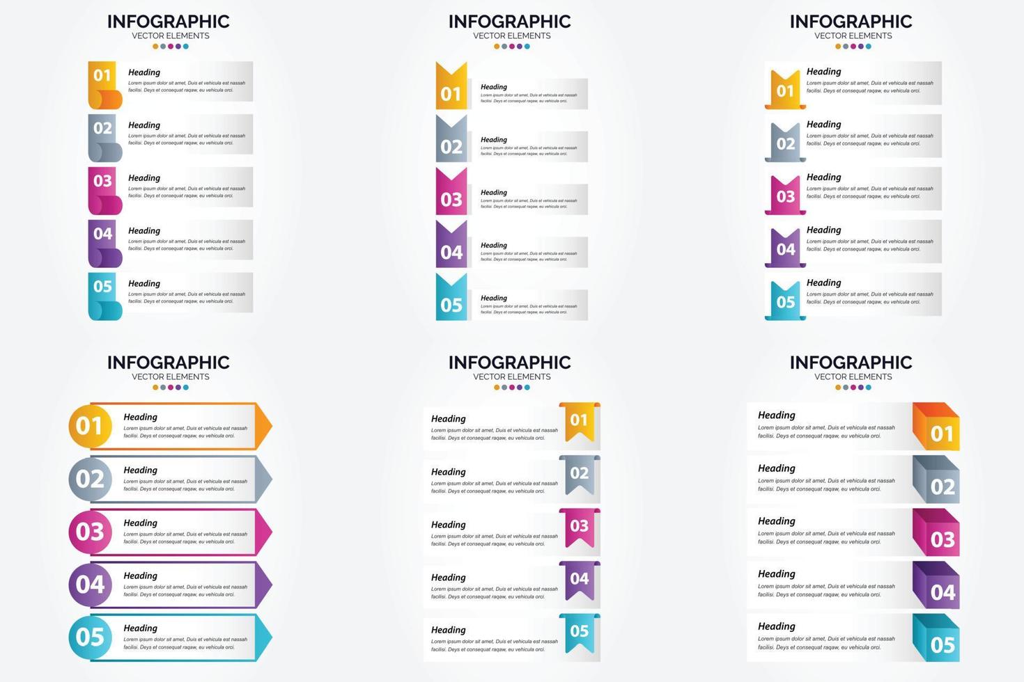 ilustración vectorial infografía conjunto de diseño plano para folleto publicitario y revista vector