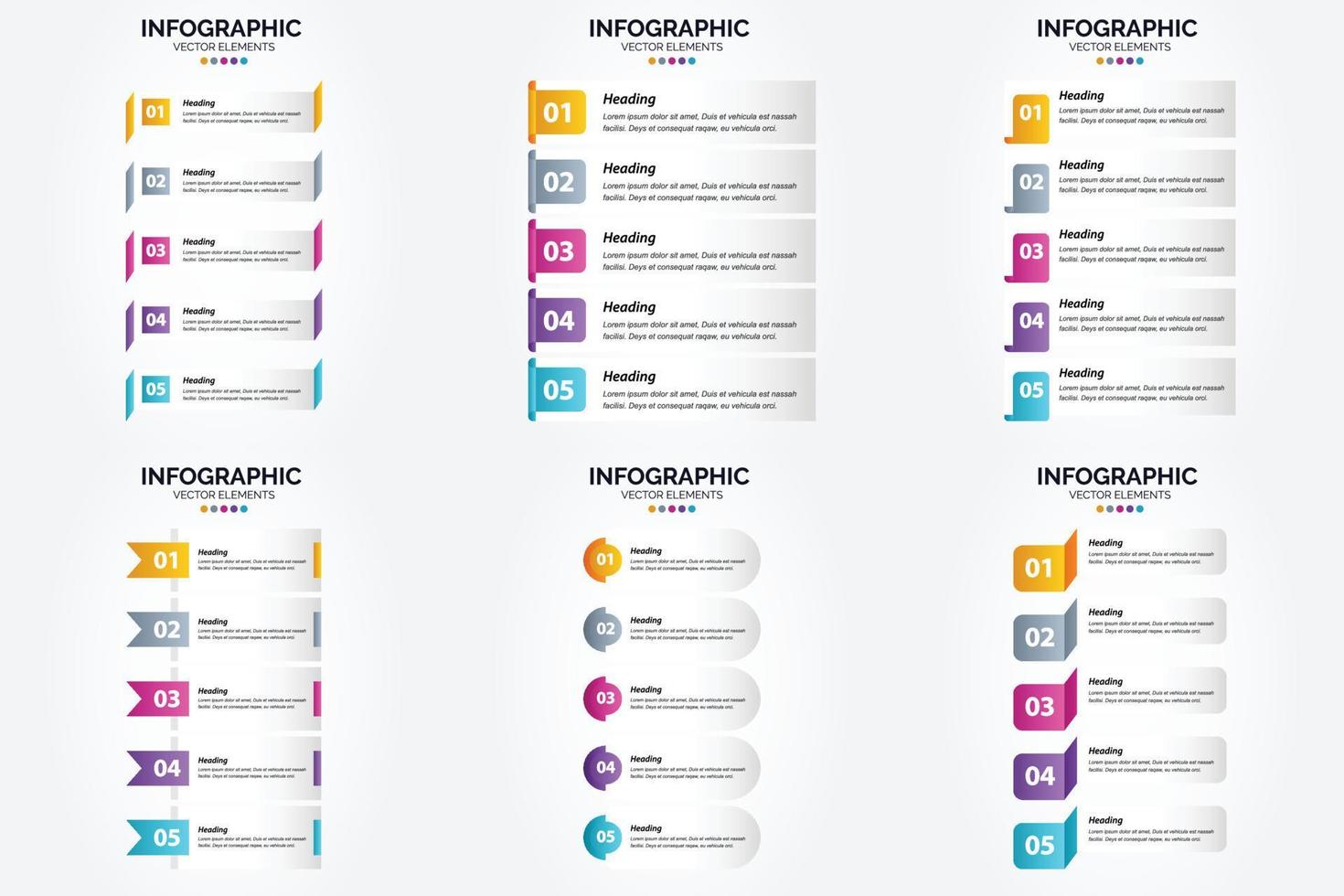 ilustración vectorial infografía conjunto de diseño plano para folleto publicitario y revista vector