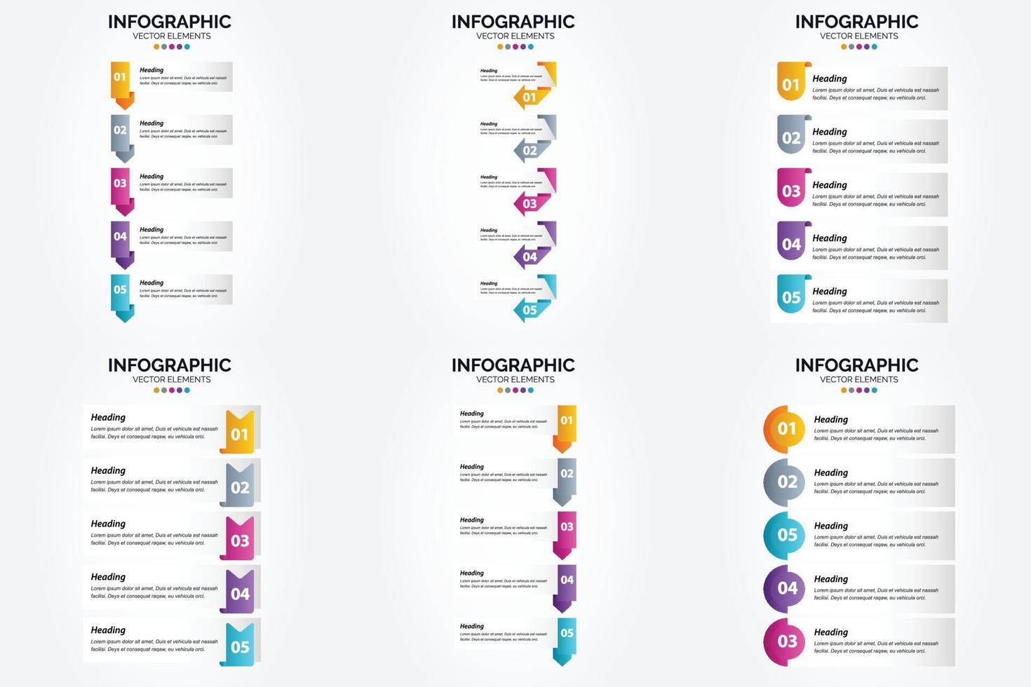 ilustración vectorial infografía conjunto de diseño plano para folleto publicitario y revista vector