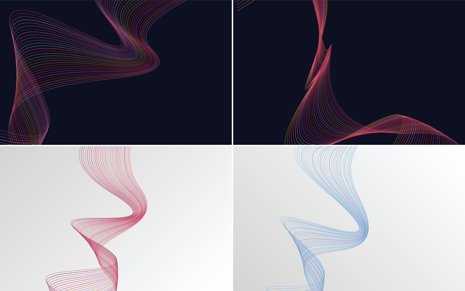 Collection of geometric minimal lines pattern set vector