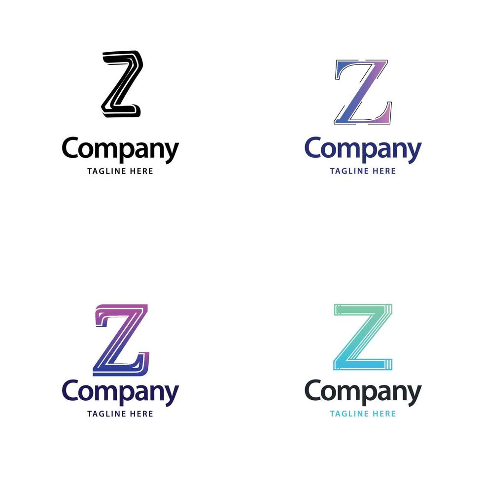 Letter Z Big Logo Pack Design Creative Modern logos design for your business vector