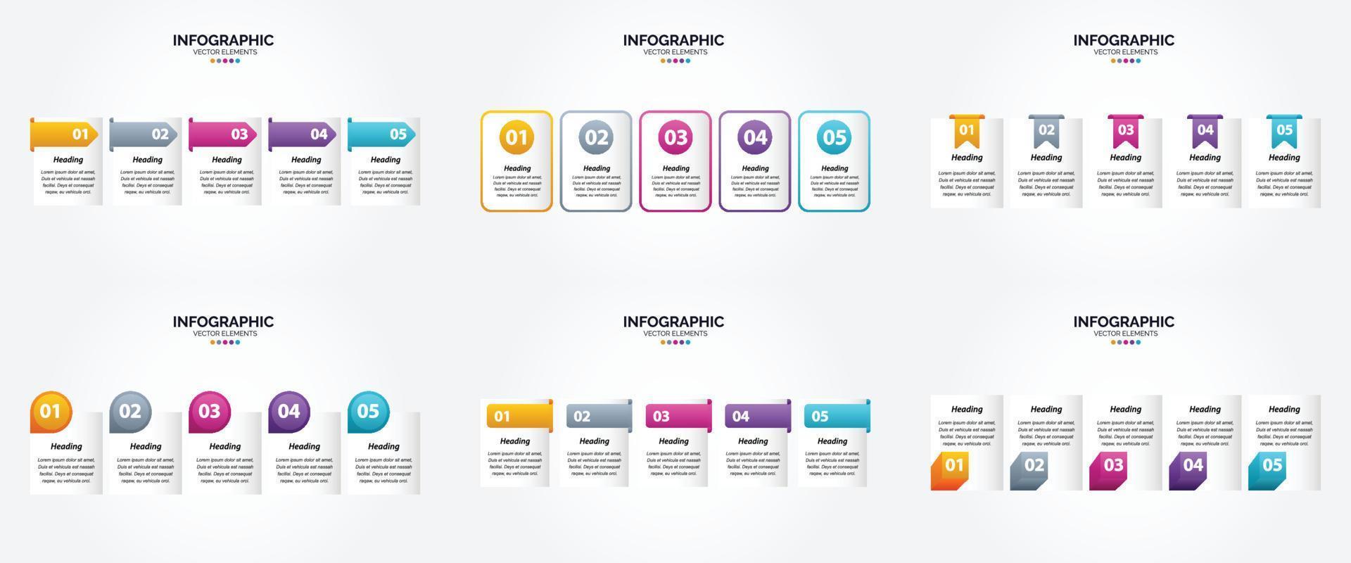 ilustración vectorial infografía conjunto de diseño plano para folleto publicitario y revista vector