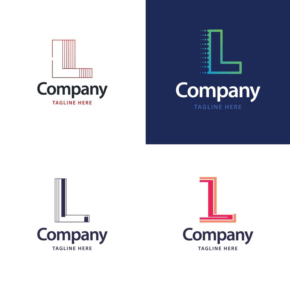 Letter L Big Logo Pack Design Creative Modern logos design for your business vector