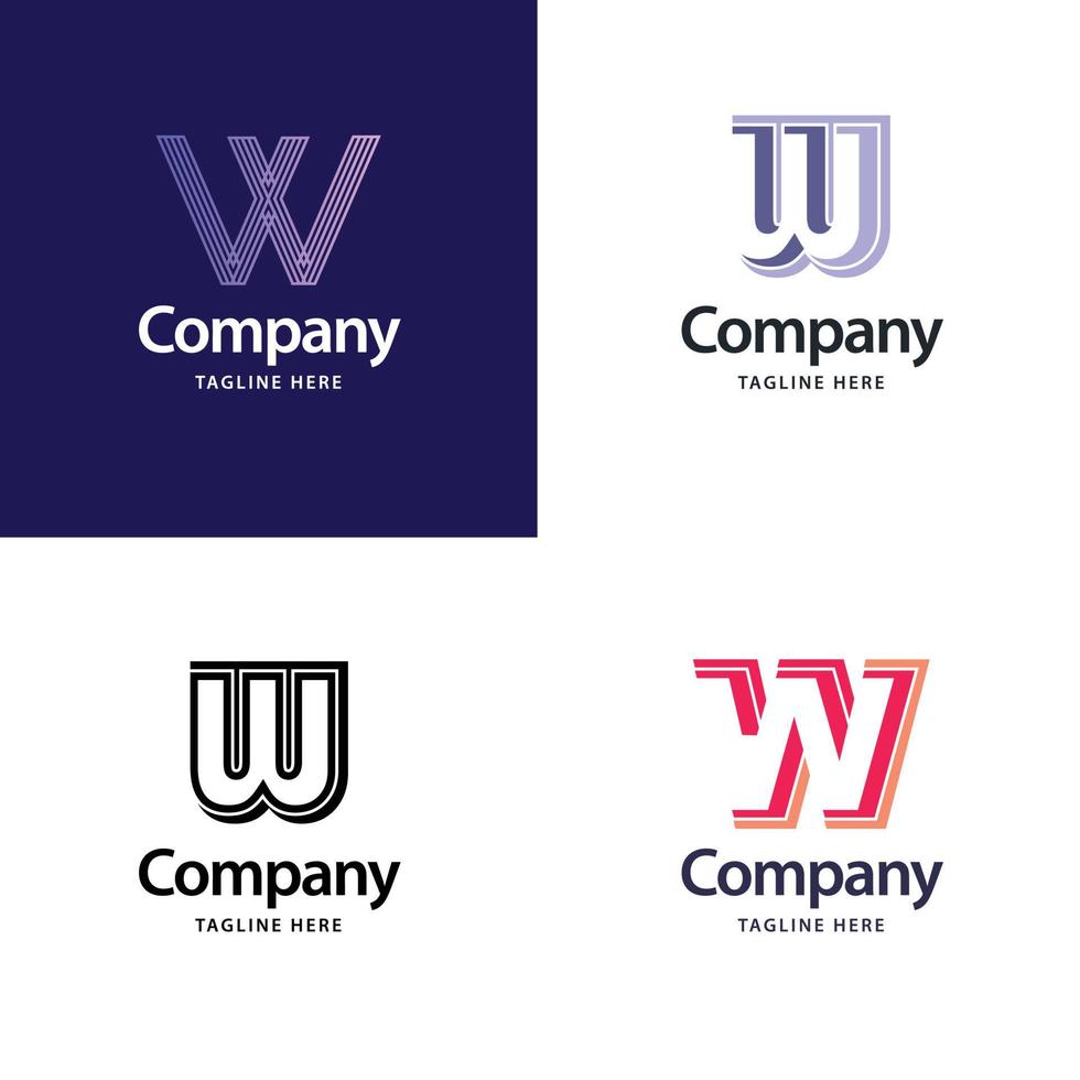 Letter W Big Logo Pack Design Creative Modern logos design for your business vector