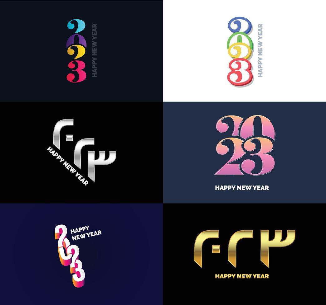 Big Set of 2023 Happy New Year logo text design 2023 number design template vector