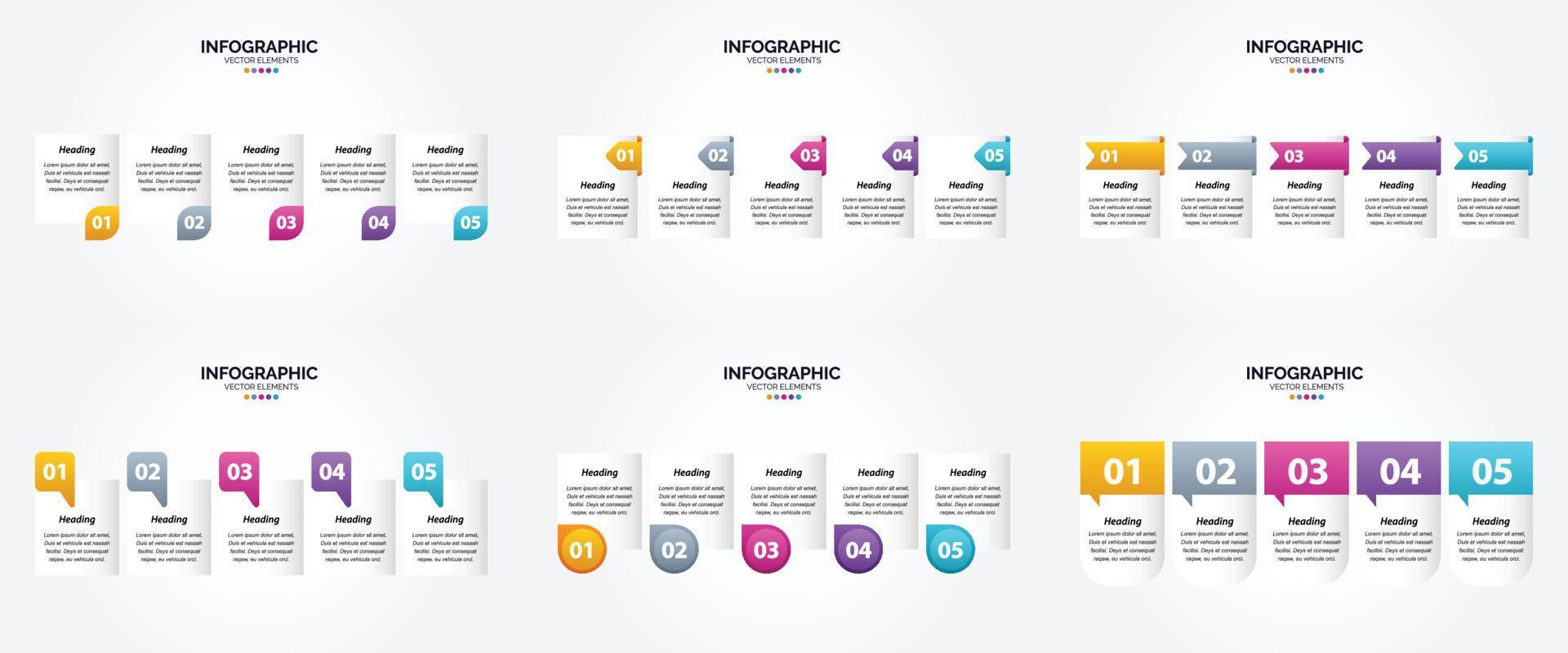 ilustración vectorial infografía conjunto de diseño plano para folleto publicitario y revista vector