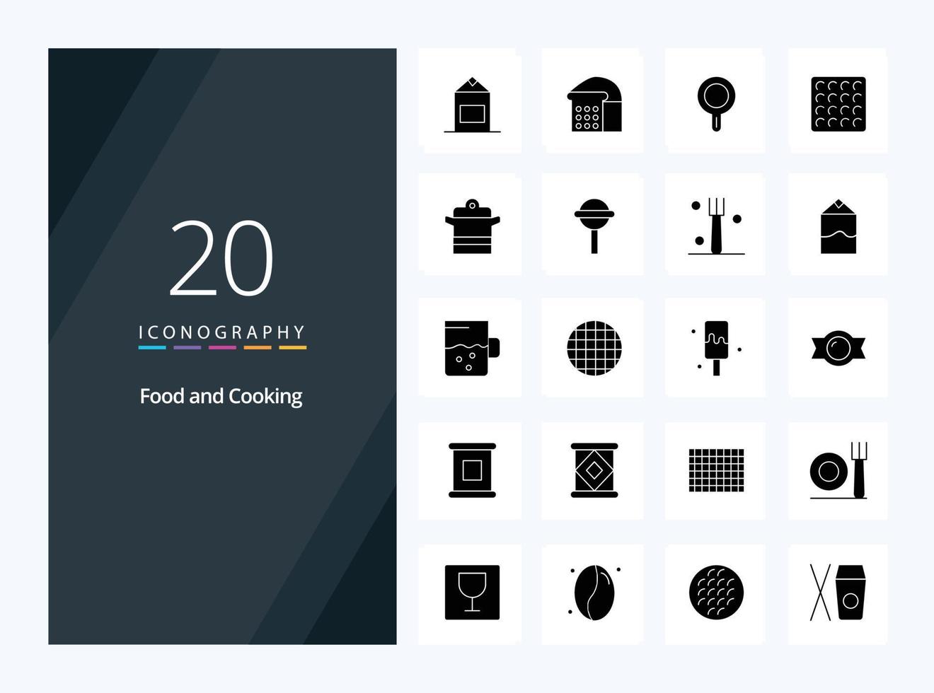 20 Food Solid Glyph icon for presentation vector