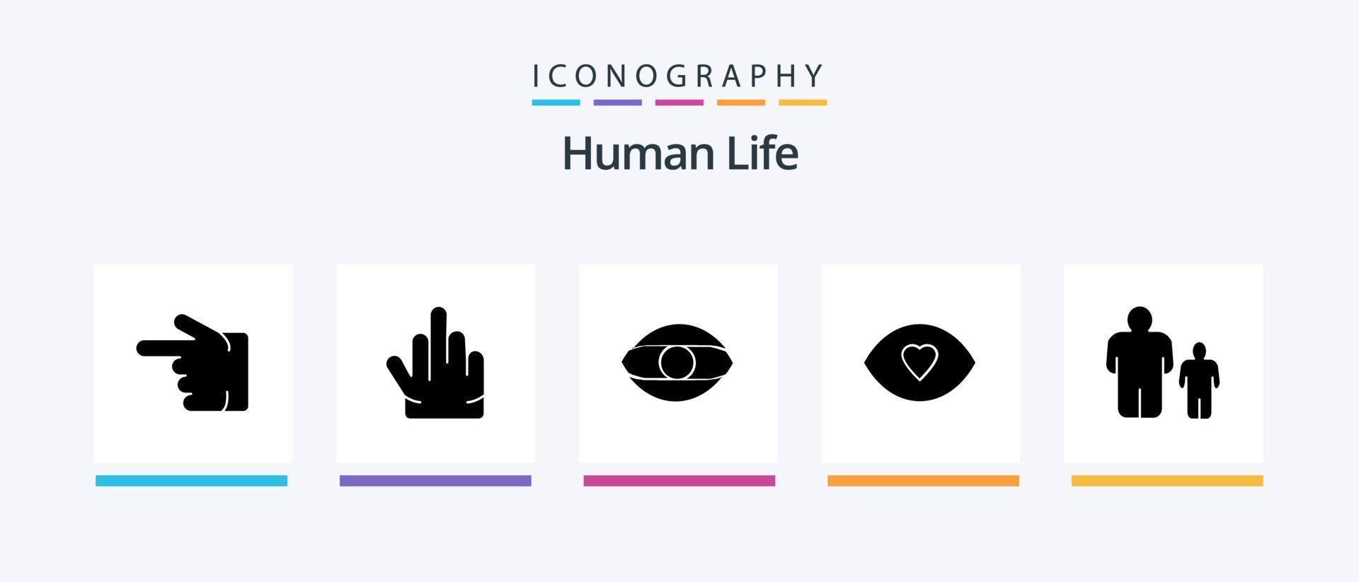 paquete de iconos de glifo humano 5 que incluye . rostro. control parental. familia. diseño de iconos creativos vector