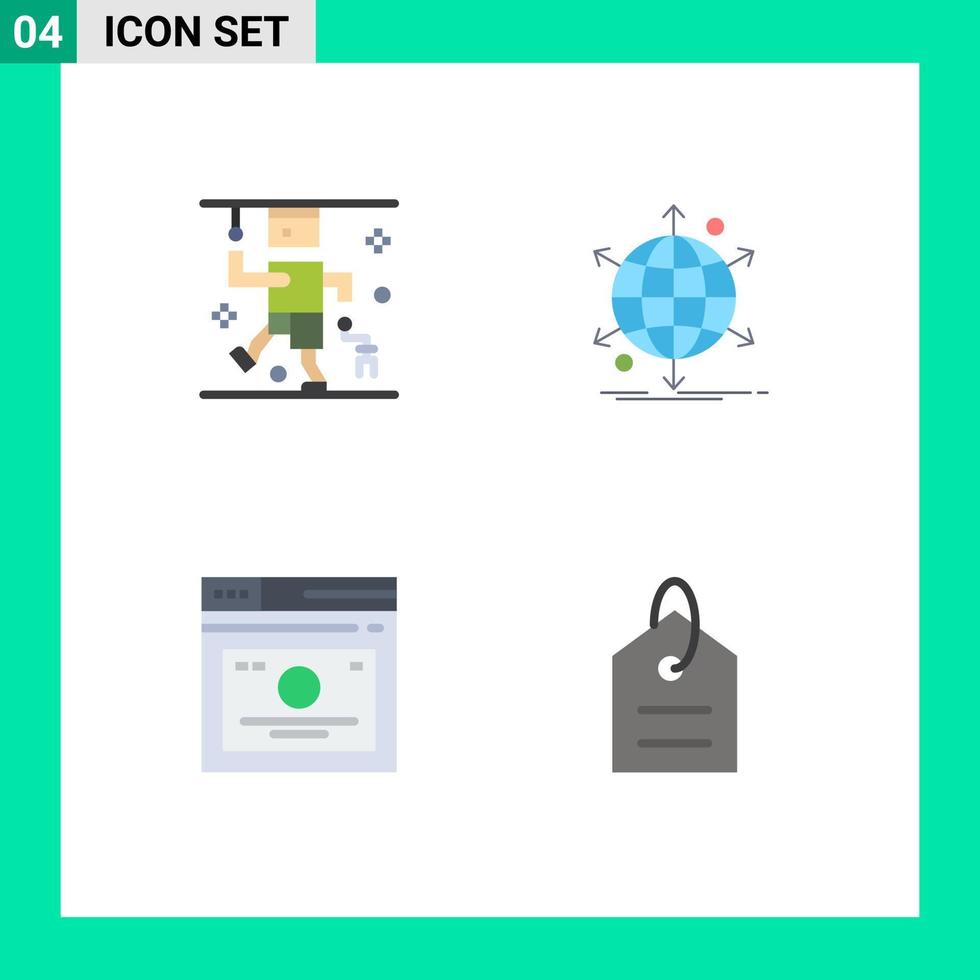 Group of 4 Modern Flat Icons Set for accident layout medical net page Editable Vector Design Elements