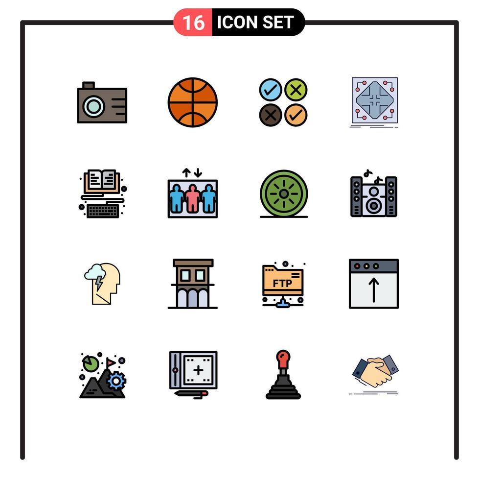 16 Creative Icons Modern Signs and Symbols of keyboard ebook tick book matrix Editable Creative Vector Design Elements