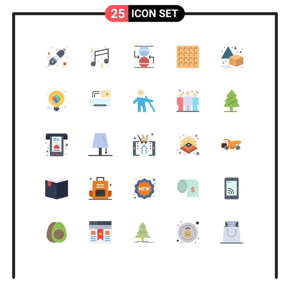 25 Creative Icons Modern Signs and Symbols of transform flip concentration waffle cookie Editable Vector Design Elements