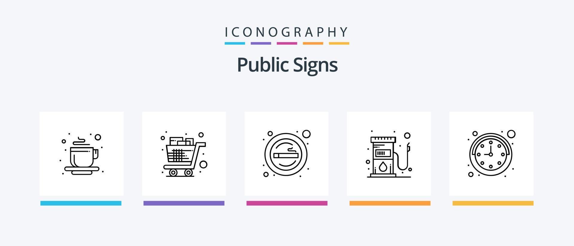 paquete de iconos de la línea 5 de señales públicas que incluye jardín. mesa de trabajo. dirección. derecho. flecha. diseño de iconos creativos vector