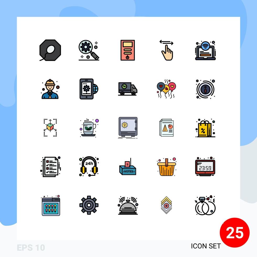 paquete de iconos vectoriales de stock de 25 signos y símbolos de línea para el área estabilizadora del hotel wifi dejó elementos de diseño vectorial editables vector