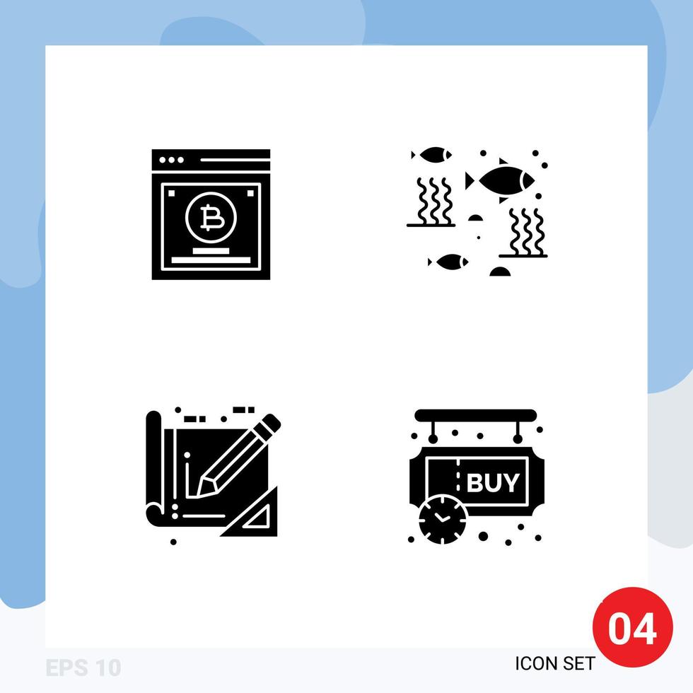 4 Creative Icons Modern Signs and Symbols of testing tools split testing river blue print Editable Vector Design Elements