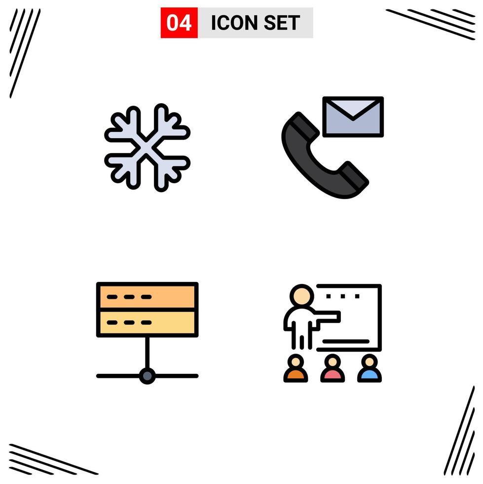 Pictogram Set of 4 Simple Filledline Flat Colors of snow admin canada contact us devices Editable Vector Design Elements