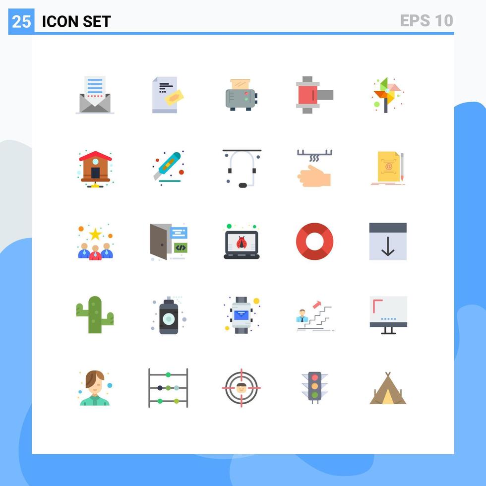 Universal Icon Symbols Group of 25 Modern Flat Colors of kids reel pad photo toaster Editable Vector Design Elements