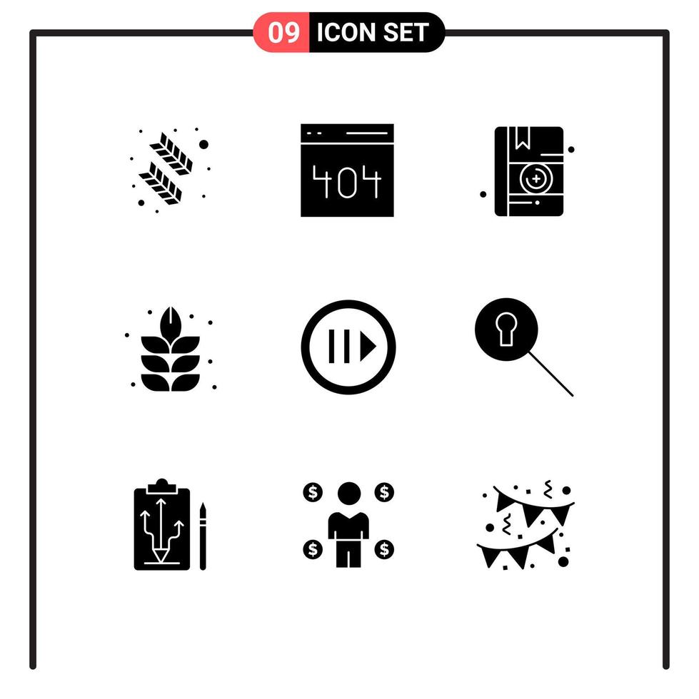 9 Creative Icons Modern Signs and Symbols of step multimedia medical media nature Editable Vector Design Elements