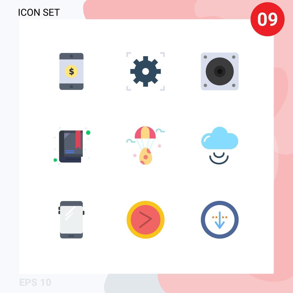 Set of 9 Modern UI Icons Symbols Signs for signal easter mechanic bloon egg Editable Vector Design Elements