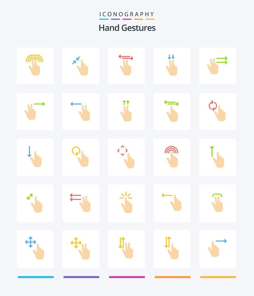 Creative Hand Gestures 25 Flat icon pack  Such As fingers. . touch. gesture. touch vector