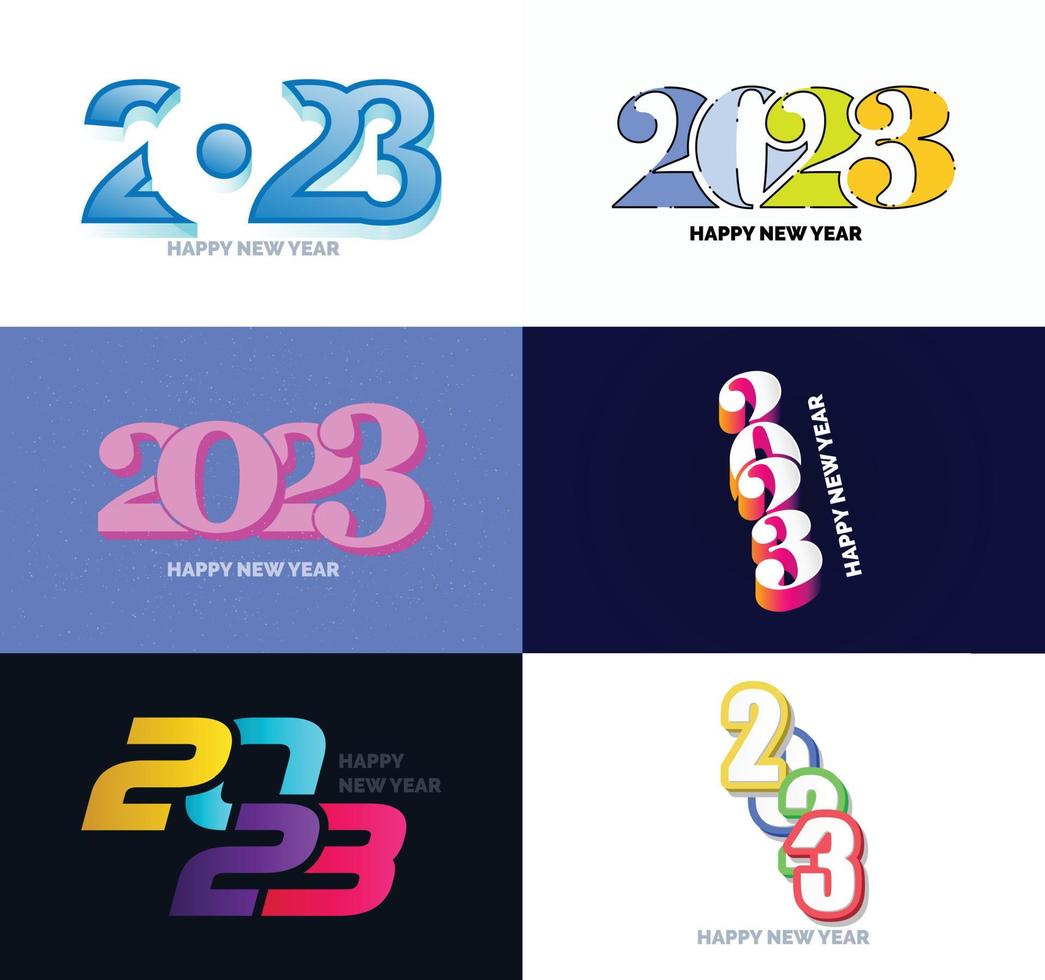 Big Set of 2023 Happy New Year logo text design 2023 number design template vector