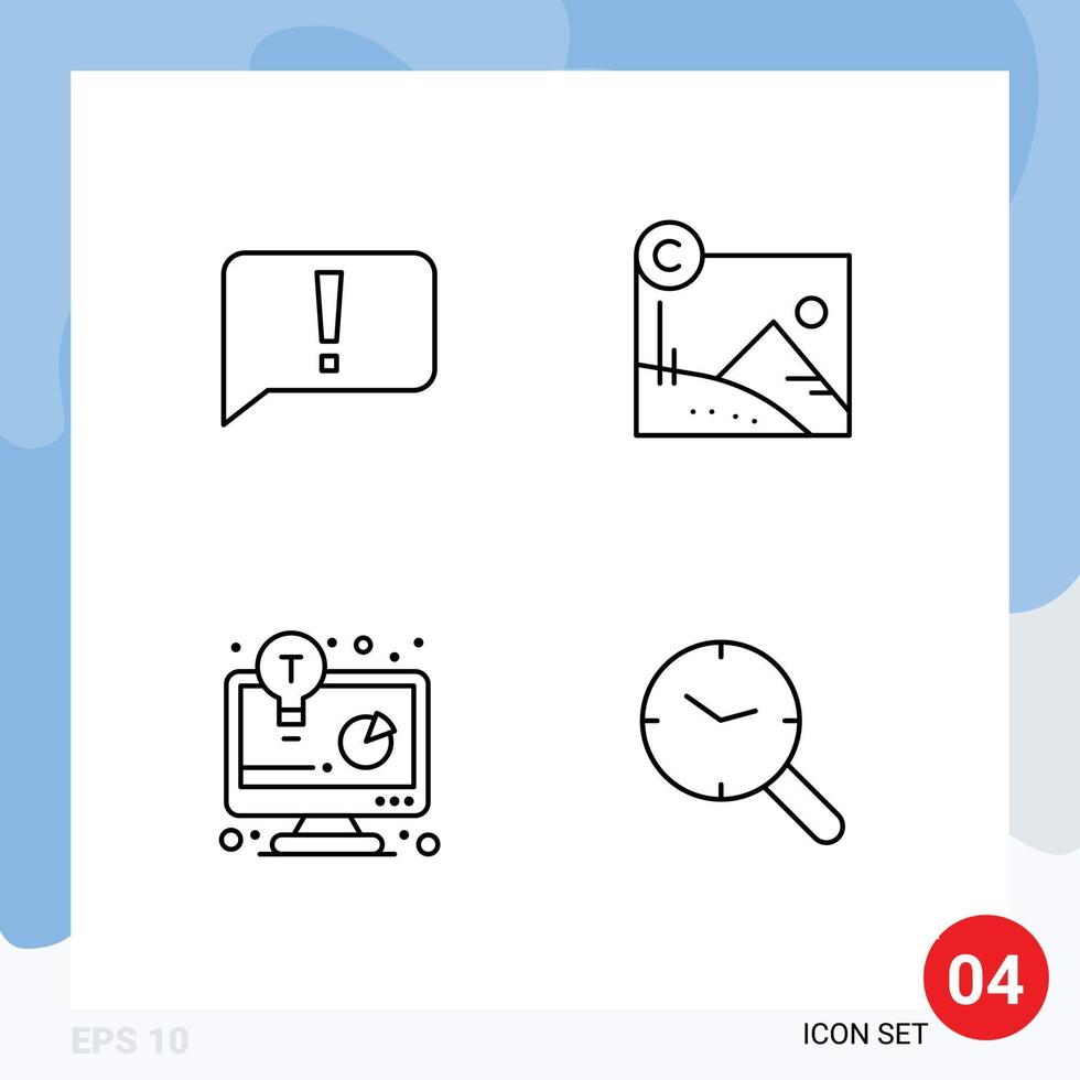 4 Creative Icons Modern Signs and Symbols of chat business idea ui copyright business solution Editable Vector Design Elements