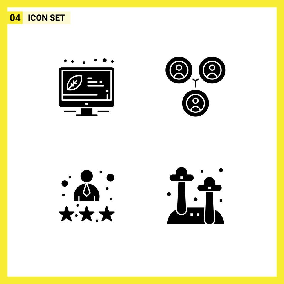 Creative Icons Modern Signs and Symbols of desktop rate energy social review Editable Vector Design Elements