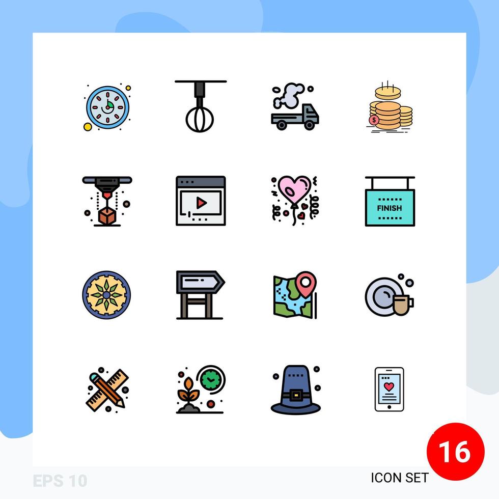 16 Creative Icons Modern Signs and Symbols of savings gold automobile finance pollution Editable Creative Vector Design Elements
