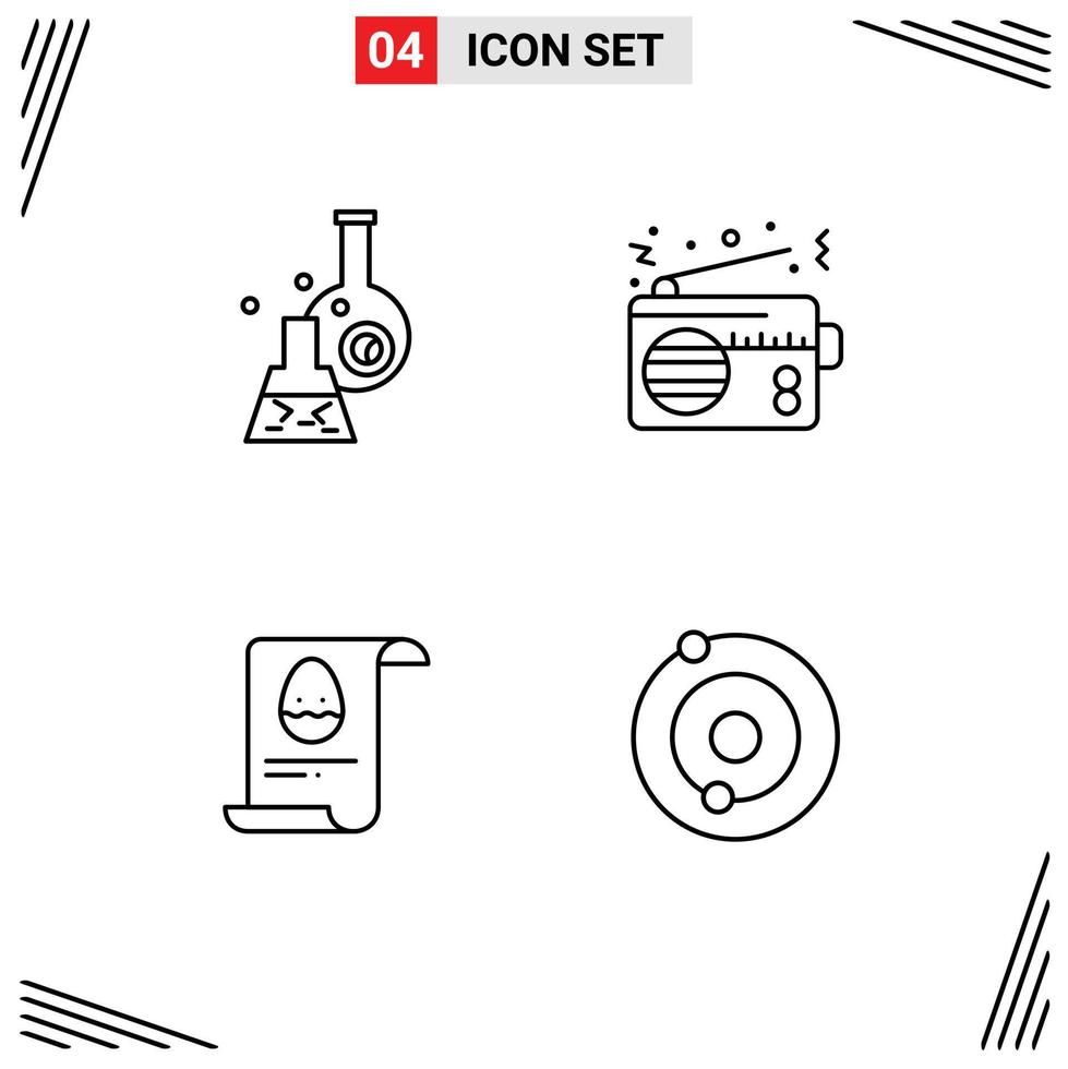4 Line concept for Websites Mobile and Apps beaker connection tube communication data Editable Vector Design Elements