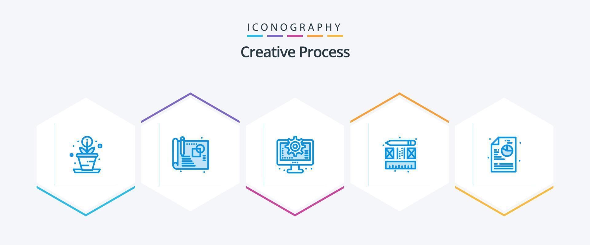 Creative Process 25 Blue icon pack including . diagram. process. process. layout vector