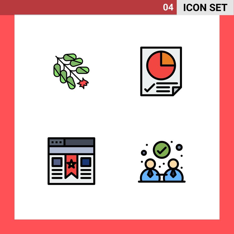 4 Filledline Flat Color concept for Websites Mobile and Apps firework interface firecracker page website Editable Vector Design Elements