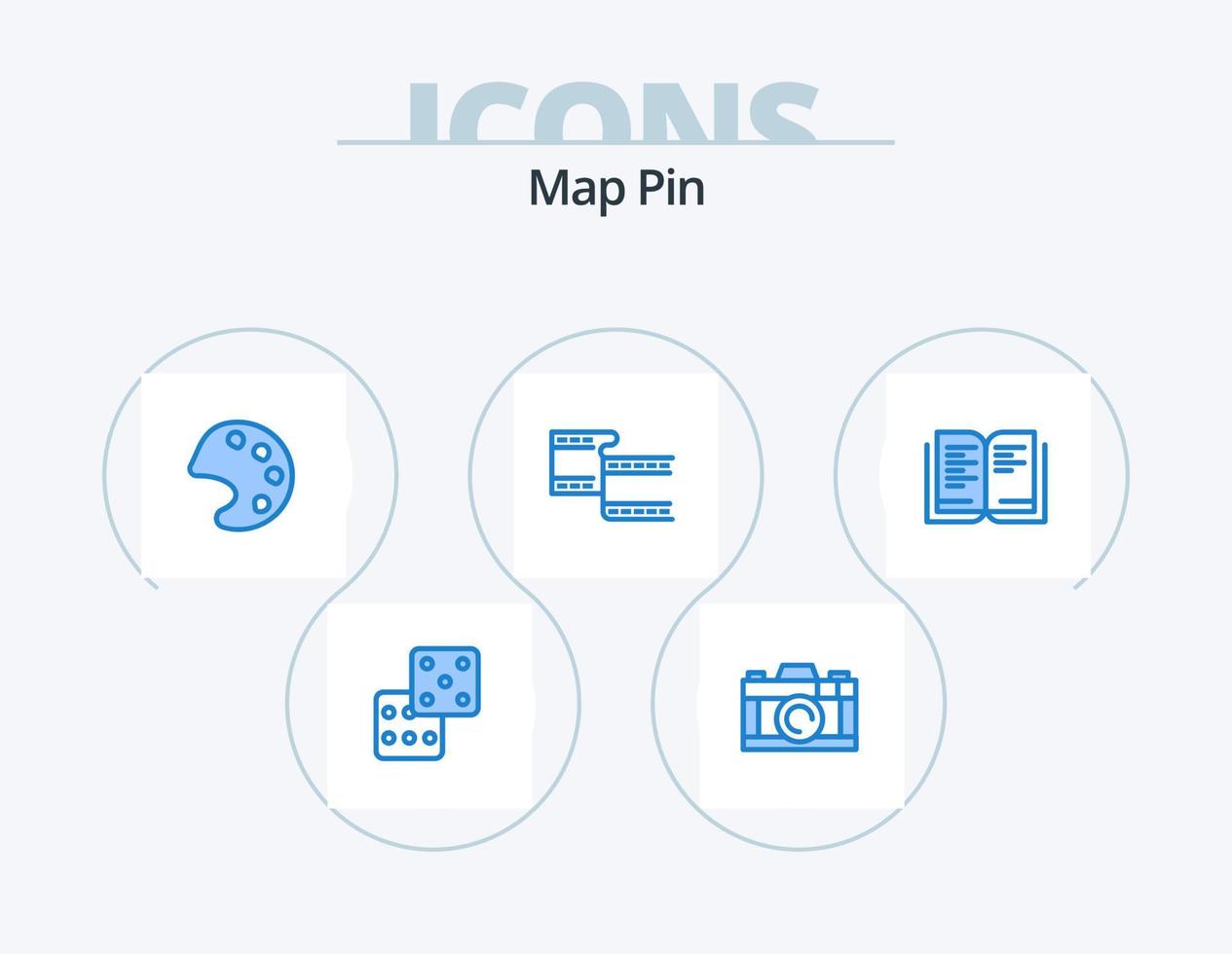 Map Pin Blue Icon Pack 5 Icon Design. . . tools. school. book vector