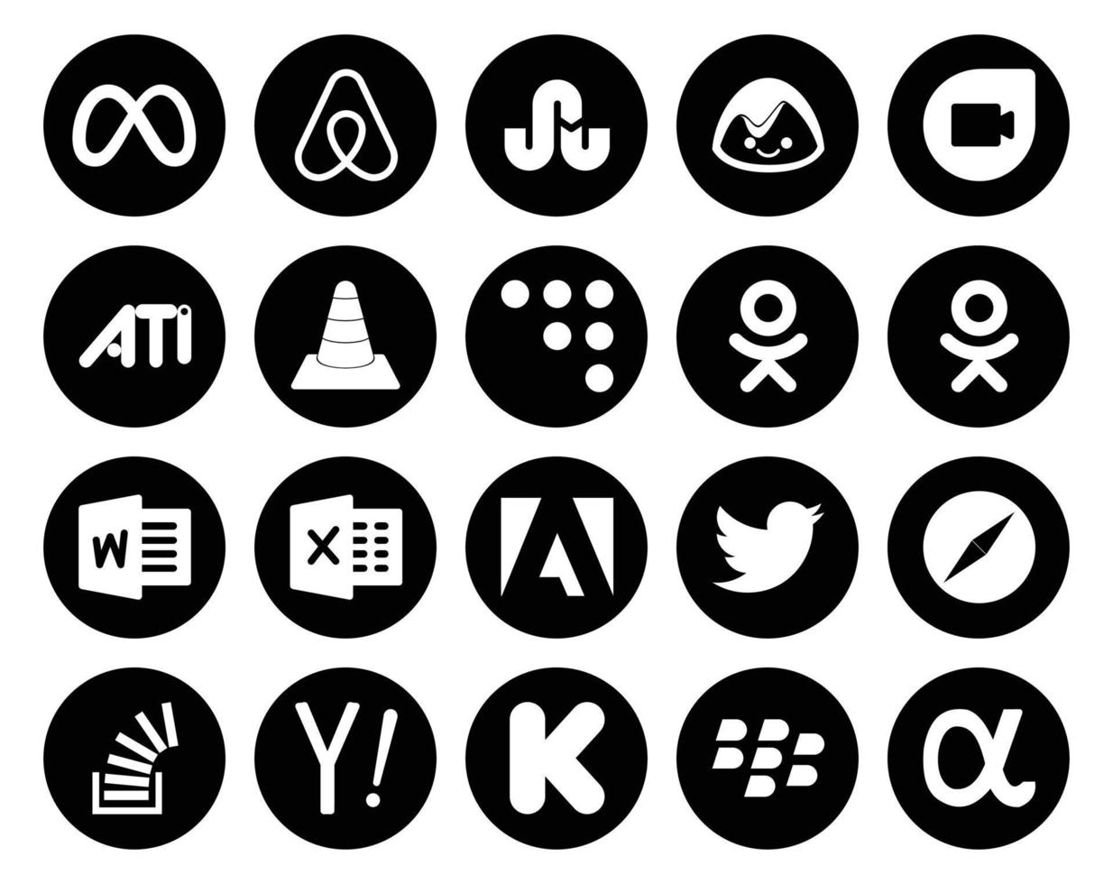 20 Stylish Social Media Icons such as text. discord. blogger and caffeine  icons. Clean and professional 18713900 Vector Art at Vecteezy