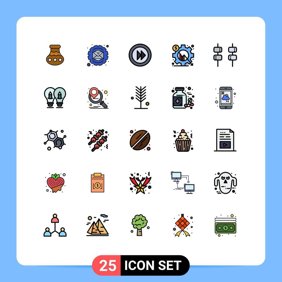 25 Creative Icons Modern Signs and Symbols of setting chart process business player Editable Vector Design Elements