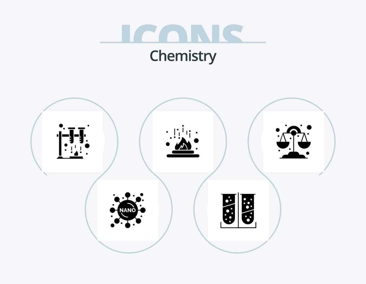 paquete de iconos de glifo de química 5 diseño de iconos. ciencia. química. ciencia. ciencia. calor vector