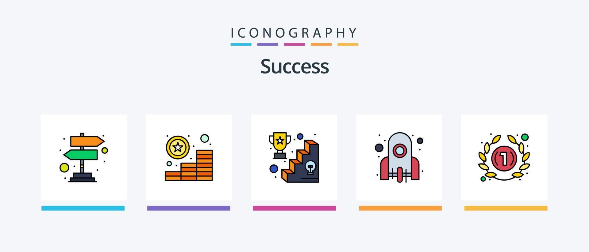 Sucess Line Filled 5 Icon Pack Including hour. clock. success. rocket. business. Creative Icons Design vector