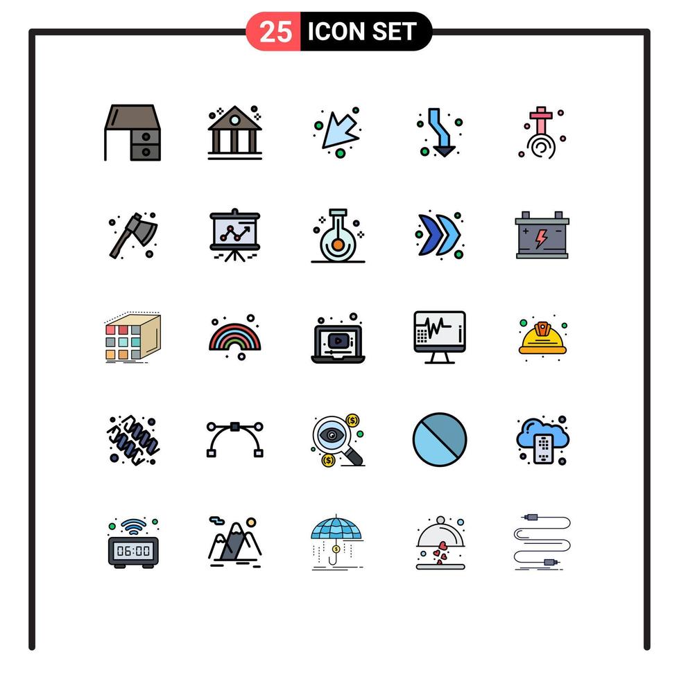 25 iconos creativos signos y símbolos modernos de flecha hacia abajo cristiana flechas de dirección elementos de diseño vectorial editables vector