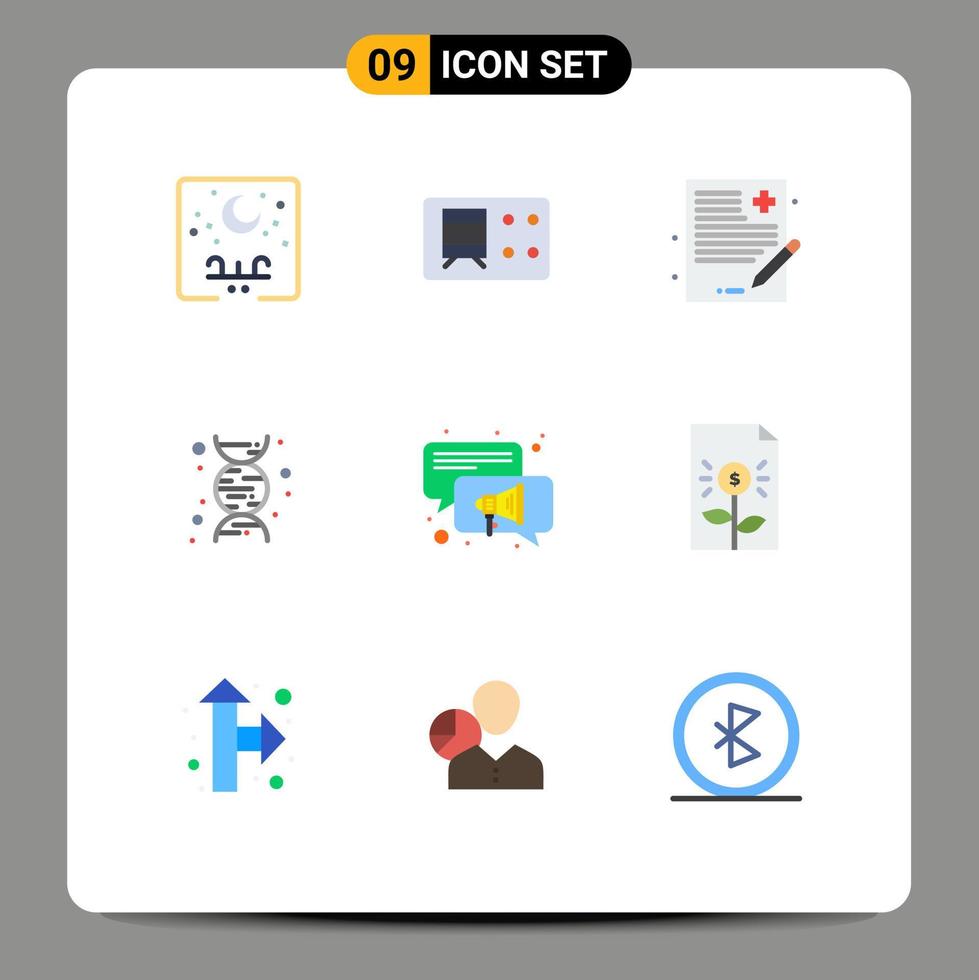 9 Flat Color concept for Websites Mobile and Apps chat conversation doctor science chemistry Editable Vector Design Elements