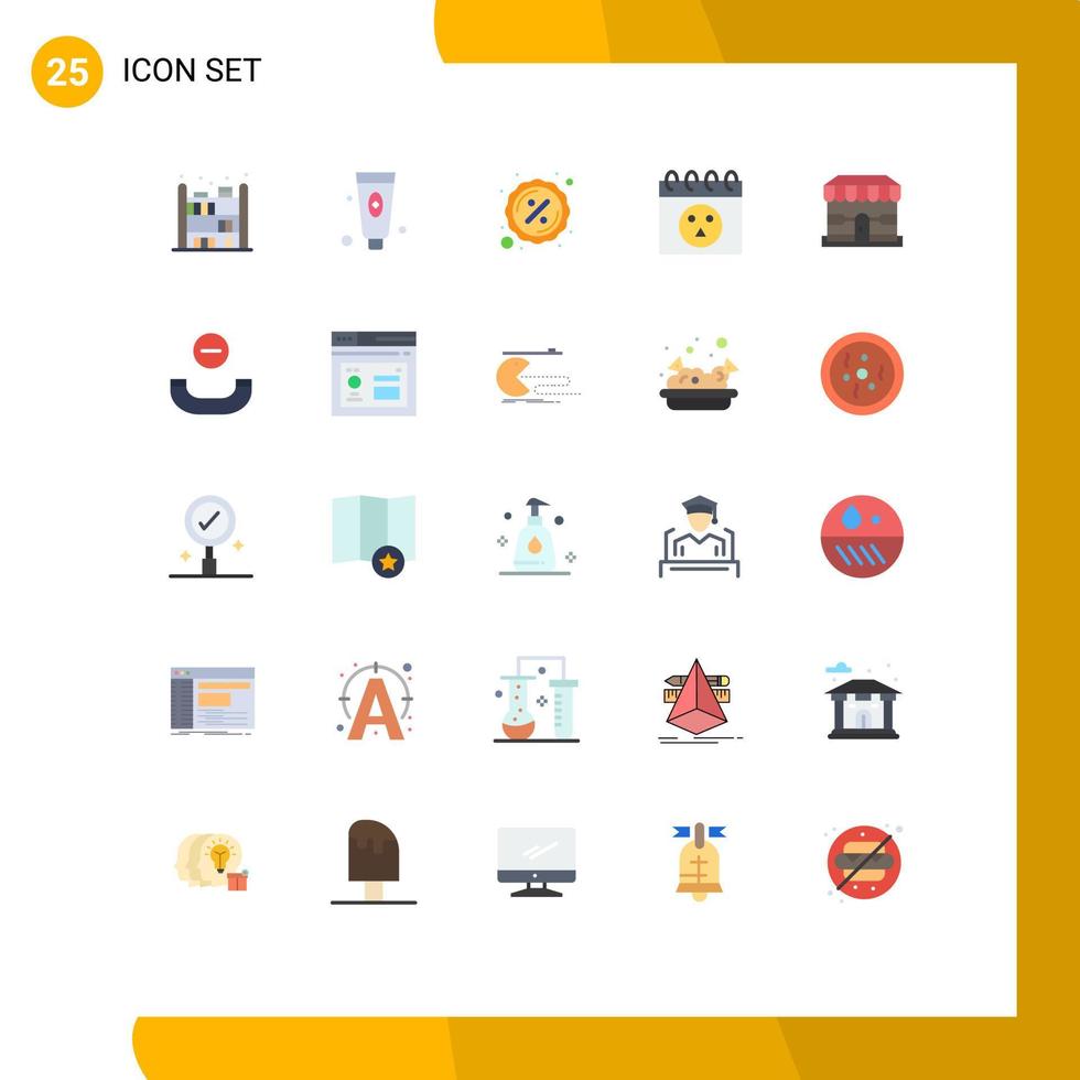 Modern Set of 25 Flat Colors and symbols such as store shop campaign ecommerce halloween Editable Vector Design Elements